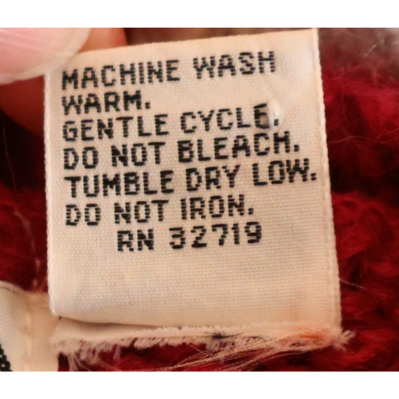 Vtg 80s Penguin Isle Striped Sweater Cozy Fuzzy Maximalist Dopamine Wool‎ Size L - Picture 7 of 8